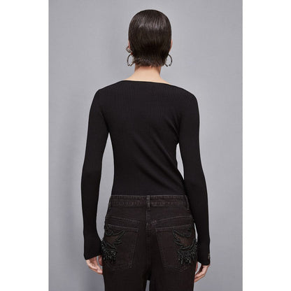 Patrizia Pepe Black Viscose Sweatshirt