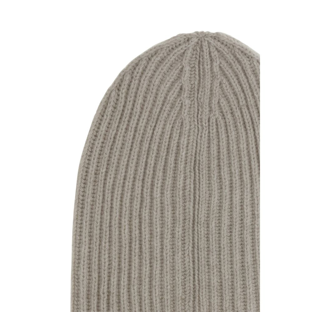 Beanie Hat by Umit Benan for men in cashmere gray & natural presents a urban-chic silhouette, showcasing the urban-chic craftsmanship of this Cashmere Beanie Hat.