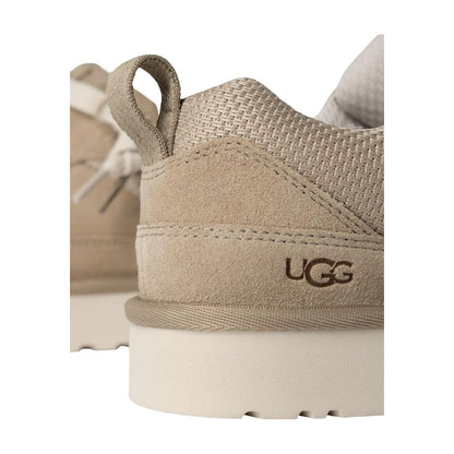 UGG Beige Suede Leather Chunky Sneakers