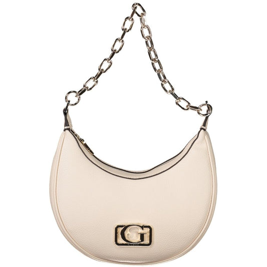 Shoulder Travel Handbag by Guess Jeans for women in polyurethane black & pink features a signature silhouette, showcasing a secure zipper and signature built-in-compartments with versatile shoulder-strap & handle for a sophisticated look.