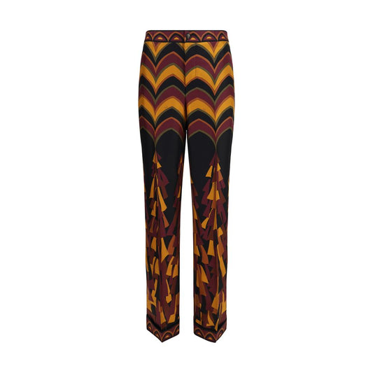 Casual Pants by Emilio Pucci for women in silk multicolor presents a tailored silhouette, showcasing a tailored regular-fit and long cut with a refined for a truly tailored aesthetic.