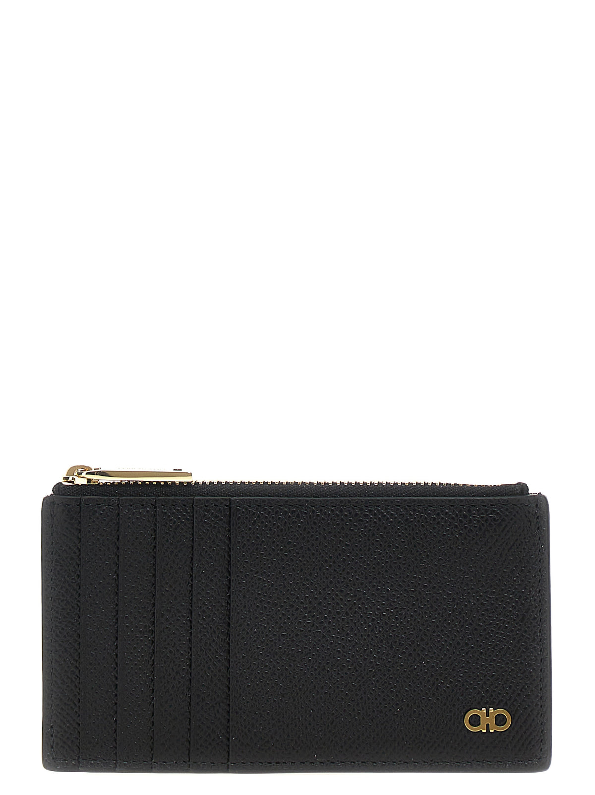 Cardholder Card Case by Ferragamo for men in bos taurus calfskin leather black showcases a couture-grade silhouette from the Gancini Bos Taurus Calfskin Leather Cardholder Card Case collection, highlighting functional card-organization for a couture-grade finish.
