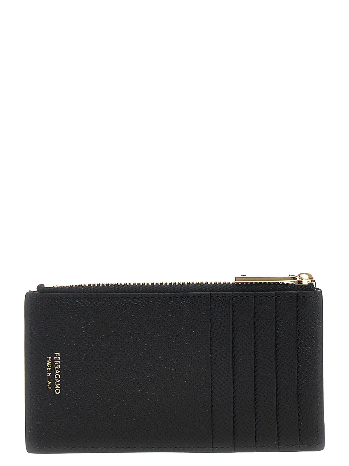 Cardholder Card Case by Ferragamo for men in bos taurus calfskin leather black features an dynamic silhouette from the Gancini Bos Taurus Calfskin Leather Cardholder Card Case collection, highlighting dynamic card-organization for a premium and sophisticated look.