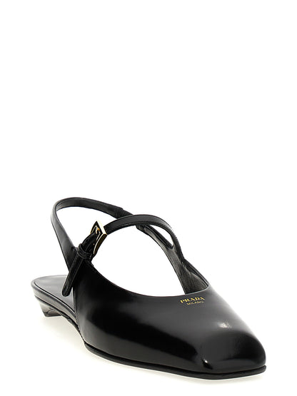 Prada Black Calfskin Ballet Flats