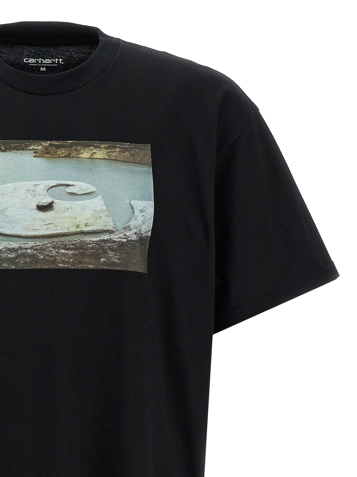 T-Shirt by Carhartt Wip for men in organic cotton black & print showcases a fashionable silhouette, elegantly detailed with a fashionable and for a sophisticated, high-fashion look.