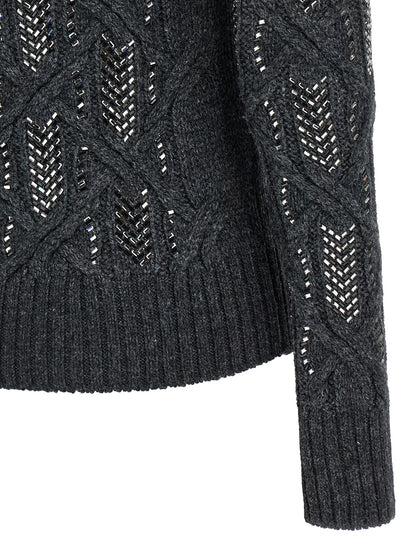 Ermanno Scervino Gray Virgin Wool Cardigan