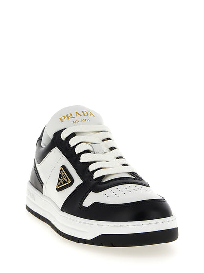 Prada Bicolor Calfskin Low Top Sneakers