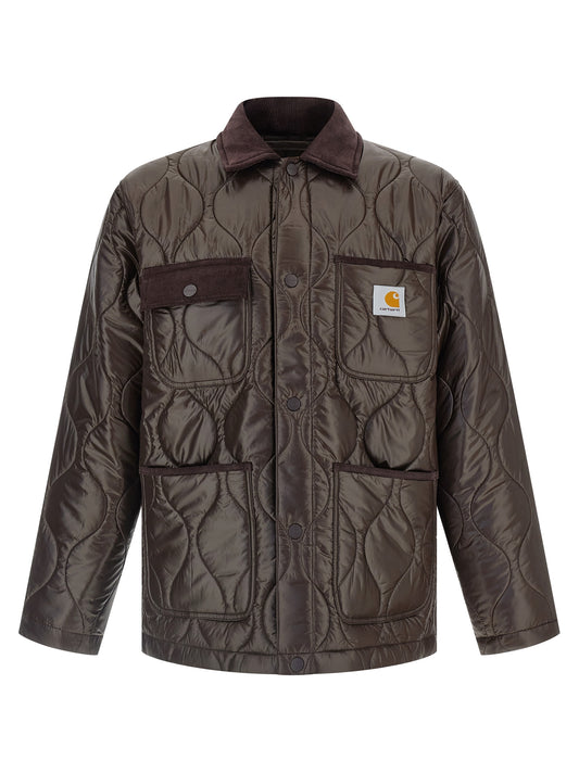 Windbreaker Jacket by Carhartt Wip for men in nylon polyester corduroy brown & signature features an perennial silhouette with a refined and perennial pockets & windproof for a sophisticated weather-resistant look.