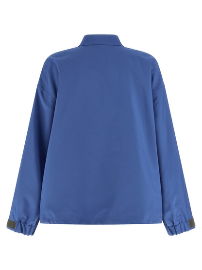 Miu Miu Blue Recycled Polyester Shell Jacket