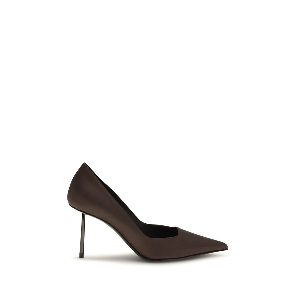 LE SILLA Brown Calf Leather Bos Taurus High Heel Pumps