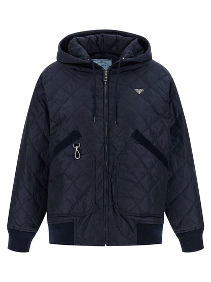 Prada Blue Recycled Polyamide Bomber