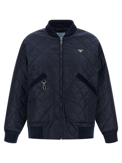 Prada Blue Recycled Polyamide Bomber