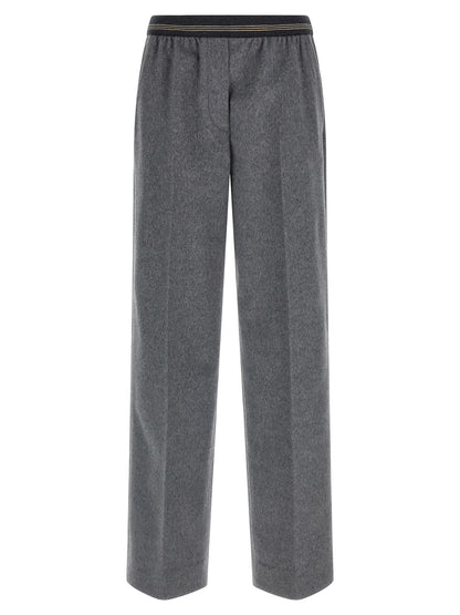 Miu Miu Gray Virgin Wool Casual Pants