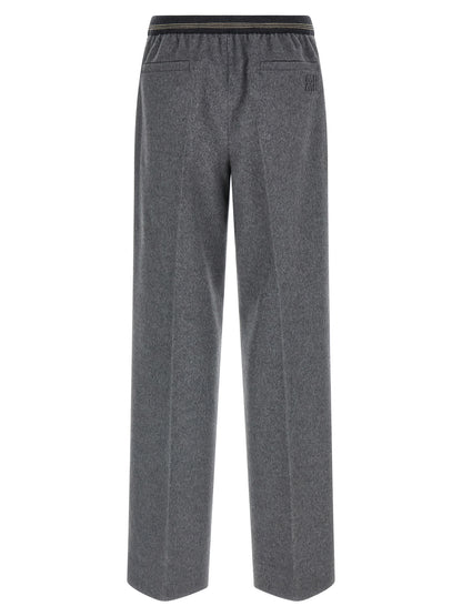 Miu Miu Gray Virgin Wool Casual Pants