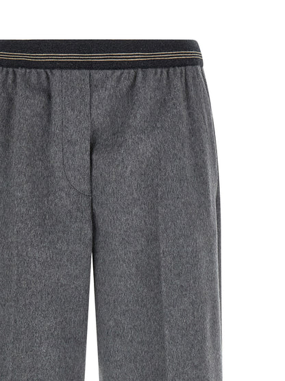Miu Miu Gray Virgin Wool Casual Pants