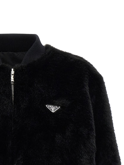 Prada Black Recycled Polyamide Bomber