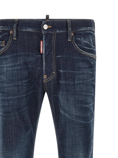 Dsquared² Blue Cotton Straight-Leg Jeans
