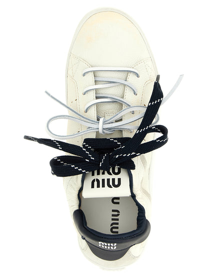 Miu Miu Blue Calfskin Sneakers