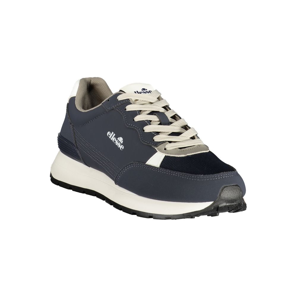 Athletic Sneakers by Ellesse for men in polyester & polyurethane blue, gray & white showcases an impeccable silhouette, defined by an impeccable athletic style design that perfectly captures the essence of the Men's Athletic Polyester & Polyurethane Sneakers.