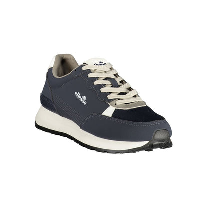 Athletic Sneakers by Ellesse for men in polyester & polyurethane blue, gray & white showcases an impeccable silhouette, defined by an impeccable athletic style design that perfectly captures the essence of the Men's Athletic Polyester & Polyurethane Sneakers.