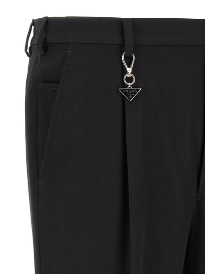 Prada Black Cotton Casual Pants