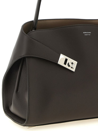 Ferragamo Brown Calfskin Shoulder Bag
