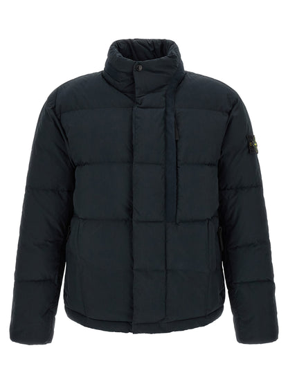 Stone Island Blue Cotton Full-Length Jacket