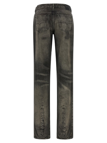 Diesel Black Cotton Straight-Leg Jeans