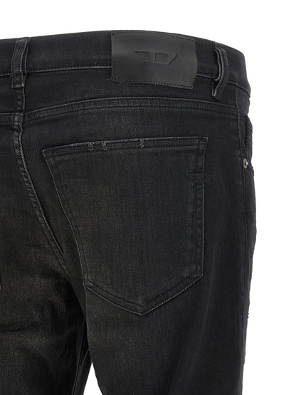 Diesel Black Cotton Tapered Jeans