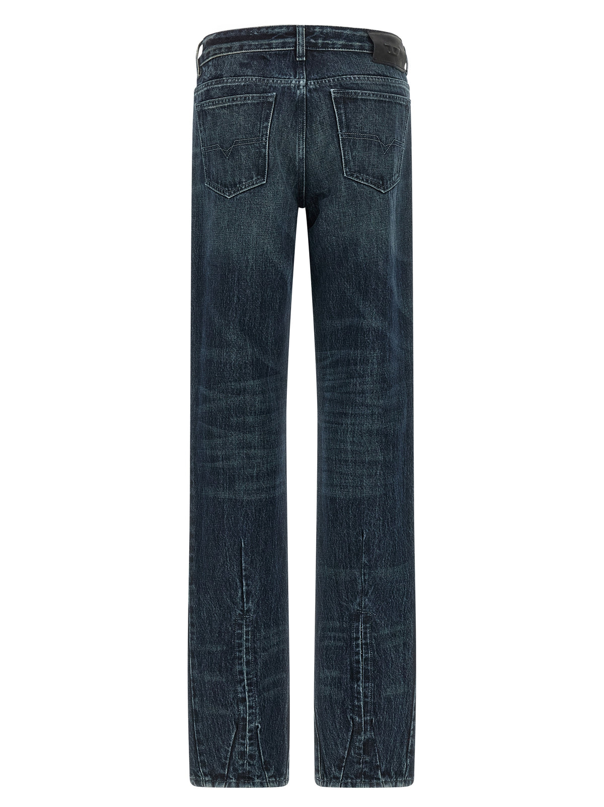 Jeans by Diesel for women in denim cotton dark-blue features a refined silhouette with a refined straight-leg, defined by a mid rise and a refined long for a refined finish.