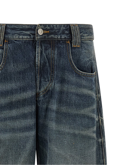 Diesel Blue Cotton Relaxed Fit Jeans