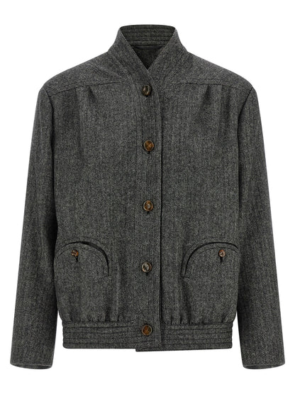 Blazé Milano Gray Virgin Wool Full-Length Jacket