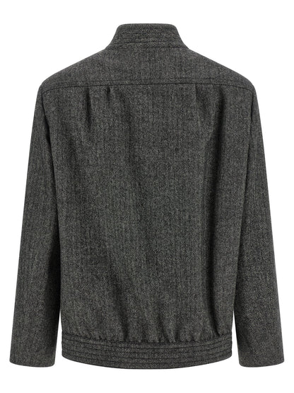 Blazé Milano Gray Virgin Wool Full-Length Jacket