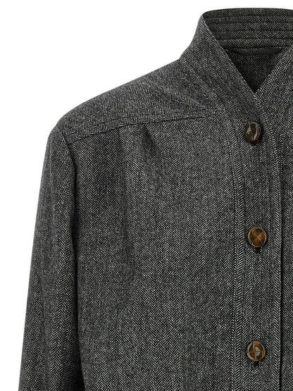 Blazé Milano Gray Virgin Wool Full-Length Jacket