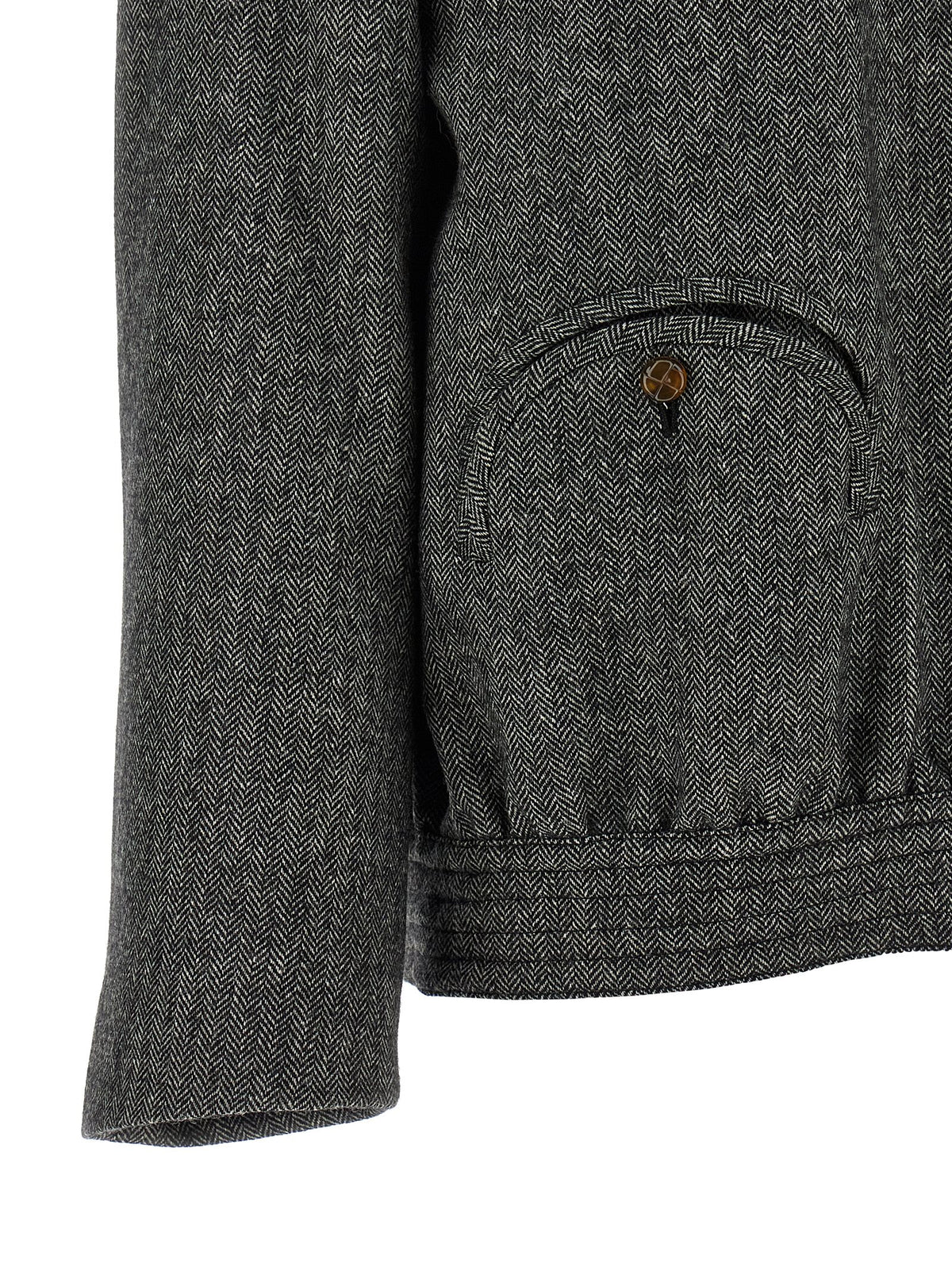 Blazé Milano Gray Virgin Wool Full-Length Jacket