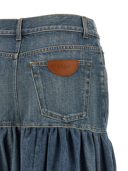 Chloé Blue Denim Skirt