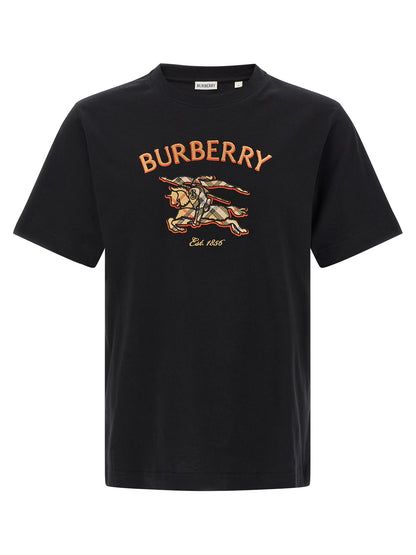 T-Shirt by Burberry for men in cotton black & signature features an on trend silhouette, perfectly showcasing a on trend short-sleeve and crew neckline for an elevated aesthetic.