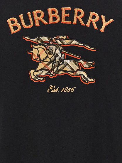 T-Shirt by Burberry for men in cotton black & signature showcases a chic silhouette, artfully detailed with a chic and for a chic finish.