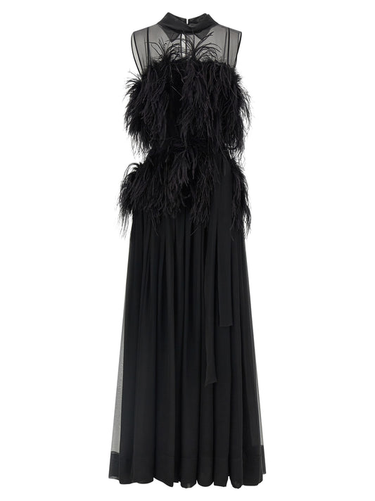 Alberta Ferretti Black Silk Long Dress