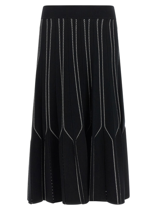 Elisabetta Franchi Black Viscose Midi Skirt