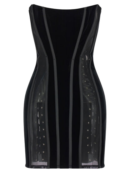 Elisabetta Franchi Black Polyester Short Dress