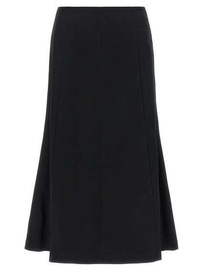 THELATEST Black Polyamide Midi Skirt