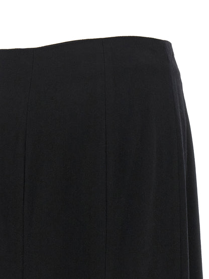 THELATEST Black Polyamide Midi Skirt