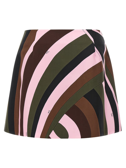 Emilio Pucci Multicolor Silk Long Skirt