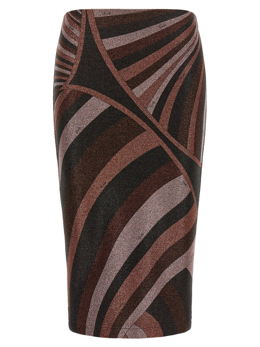 Emilio Pucci Bordeaux Polyamide Midi Skirt