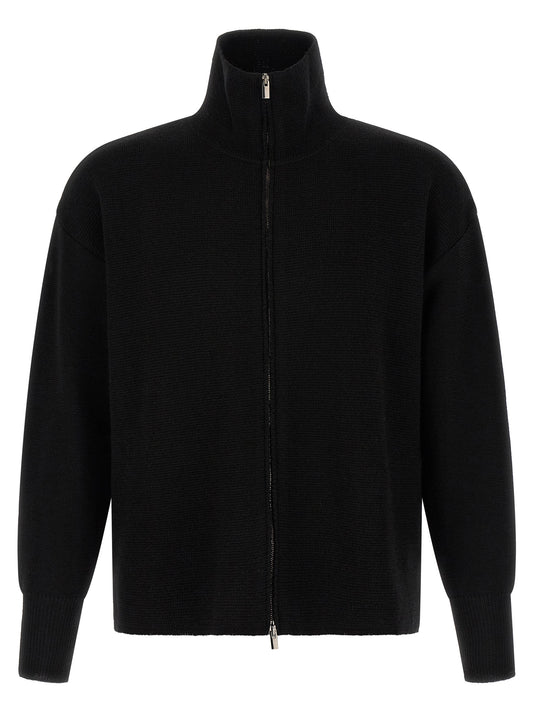 MA'RY'YA Black Virgin Wool Cardigan