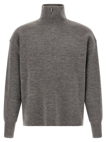 MA'RY'YA Gray Virgin Wool Cardigan