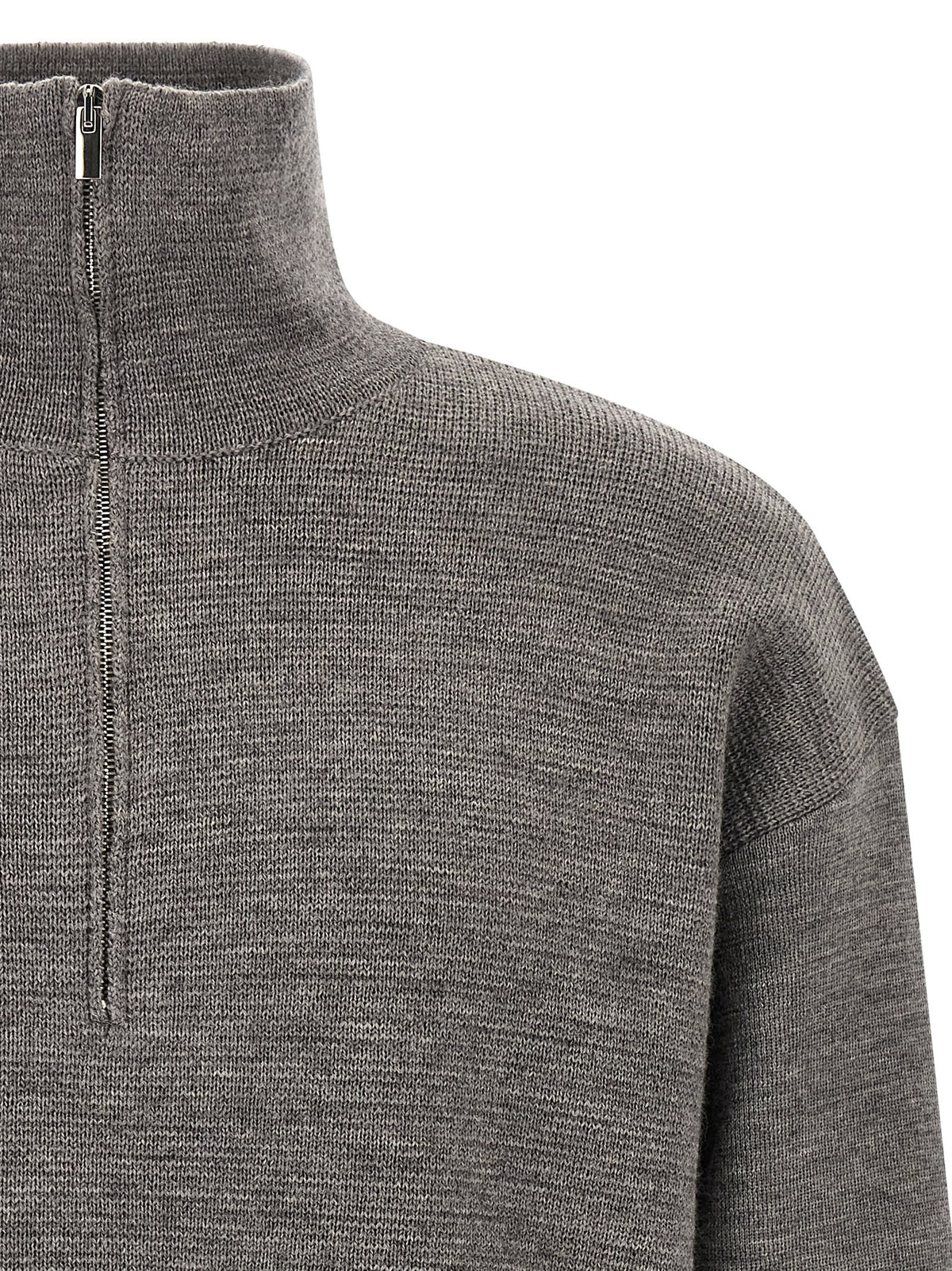 MA'RY'YA Gray Virgin Wool Cardigan