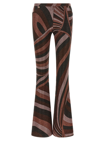 Emilio Pucci Bordeaux Polyamide Flared Pants