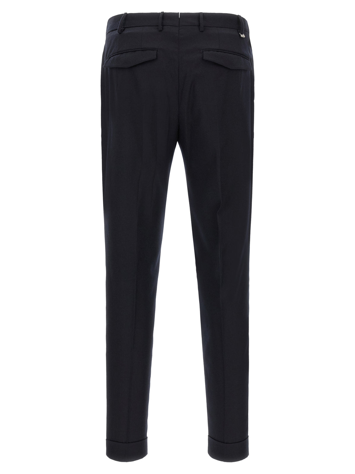 Trousers by PT Torino for men in virgin wool blue features an sartorial silhouette, showcasing a precise and long with a sartorial mid rise for a refined look.